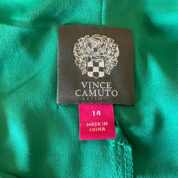 Vince Camuto Chiffon Sleeveless Cut Out Back Shift Dress Colorful Green Size 14 - Picture 8 of 10